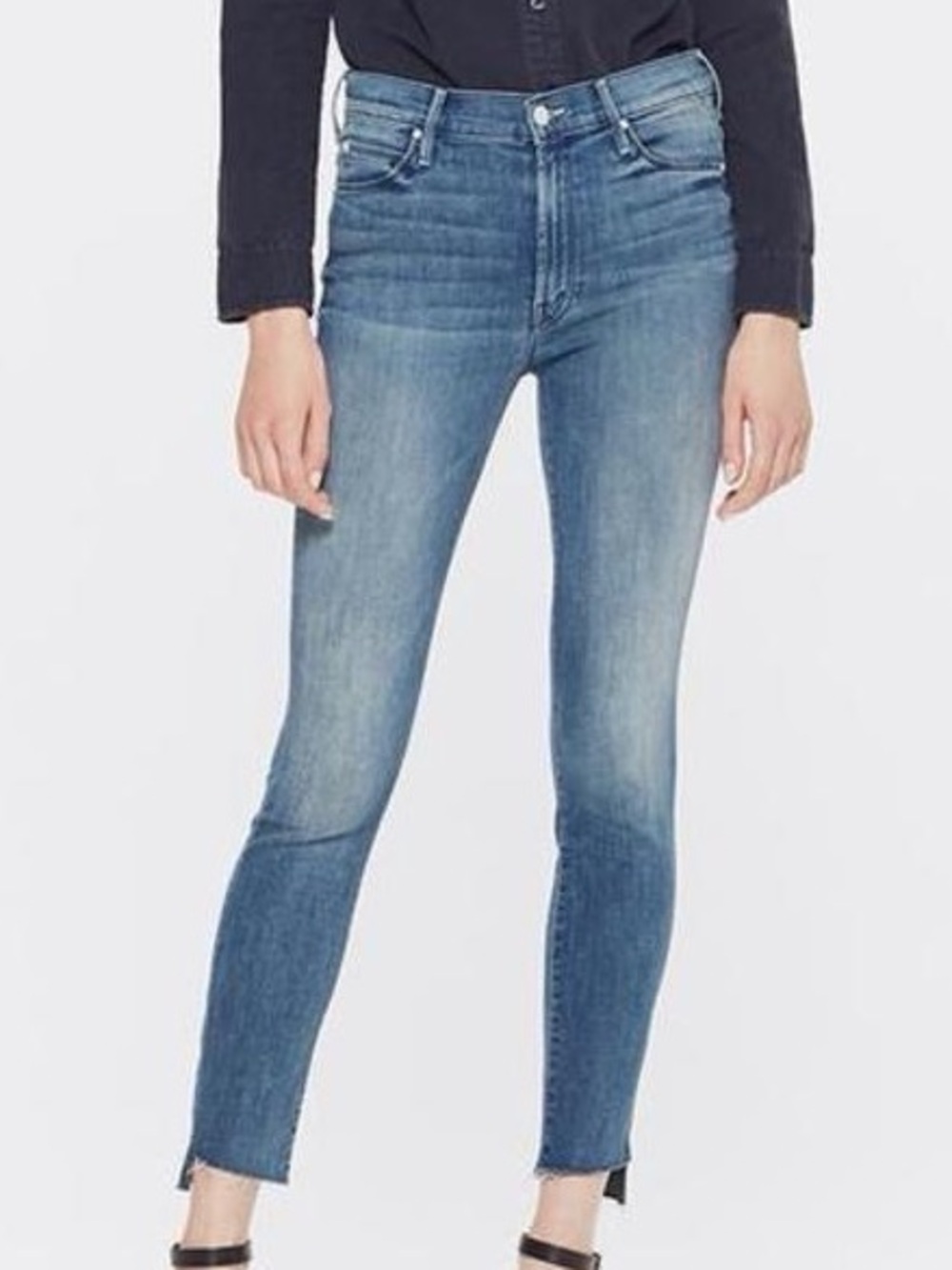 MOTHER Skinny Fray - Stunner Zip Ankle Step Fray Jeans Good Girls Do, 27